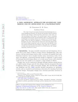 A code arithmetic approach for quaternary code designs and its
  application to (1/64)th-fractions