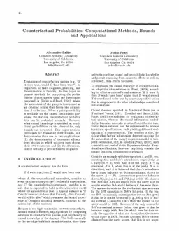 Counterfactual Probabilities: Computational Methods, Bounds and
  Applications