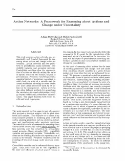 Action Networks: A Framework for Reasoning about Actions and Change
  under Uncertainty