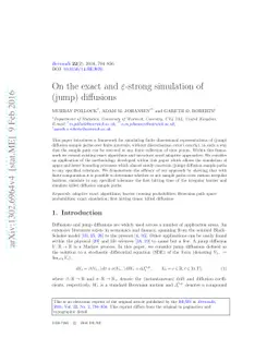 On the exact and $\varepsilon$-strong simulation of (jump) diffusions