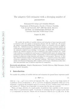 The adaptive Gril estimator with a diverging number of parameters