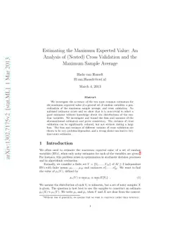 Estimating the Maximum Expected Value: An Analysis of (Nested) Cross
  Validation and the Maximum Sample Average