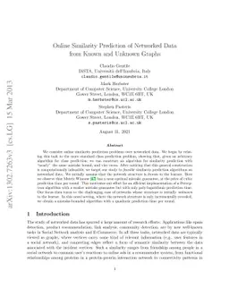 Online Similarity Prediction of Networked Data from Known and Unknown
  Graphs