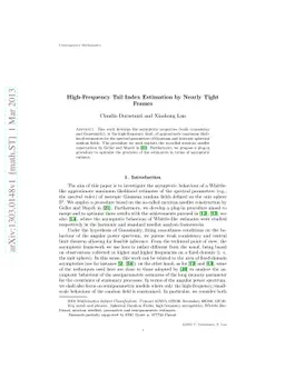 High-Frequency Tail Index Estimation by Nearly Tight Frames