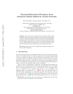 Maximal Information Divergence from Statistical Models defined by Neural
  Networks