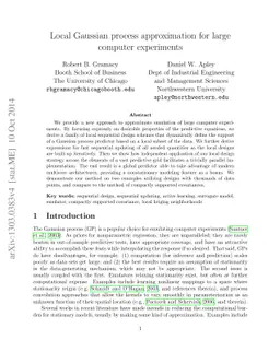 Local Gaussian process approximation for large computer experiments