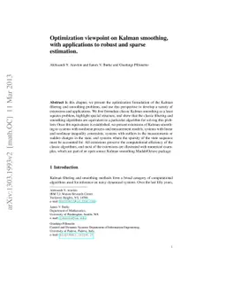 Optimization viewpoint on Kalman smoothing, with applications to robust
  and sparse estimation