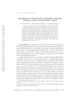 Discrepancy bounds for uniformly ergodic Markov chain quasi-Monte Carlo