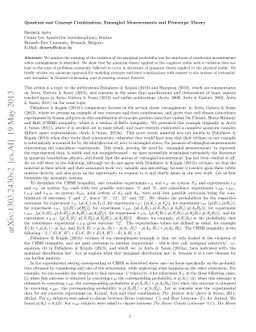 Quantum and Concept Combination, Entangled Measurements and Prototype
  Theory