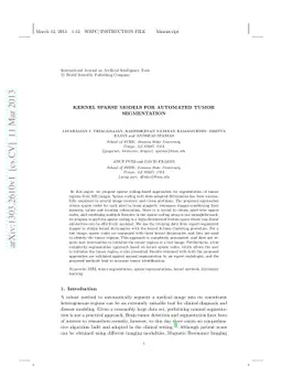 Kernel Sparse Models for Automated Tumor Segmentation