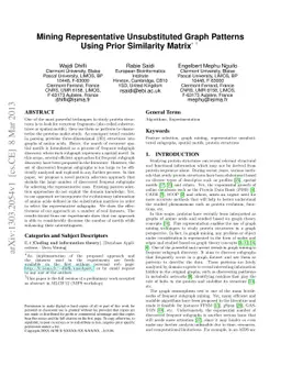 Mining Representative Unsubstituted Graph Patterns Using Prior
  Similarity Matrix