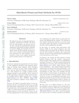 Mini-Batch Primal and Dual Methods for SVMs