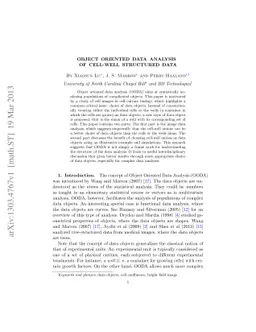 Object Oriented Data Analysis of Cell-Well Structured Data