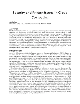 Security and Privacy Issues in Cloud Computing