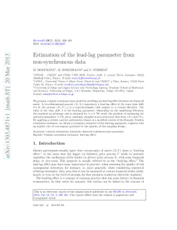 Estimation of the lead-lag parameter from non-synchronous data