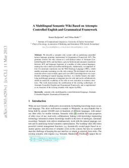 A Multilingual Semantic Wiki Based on Attempto Controlled English and
  Grammatical Framework