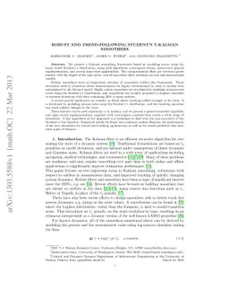 Robust and Trend Following Student's t Kalman Smoothers