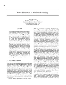 Some Properties of Plausible Reasoning