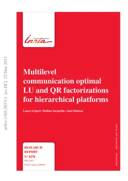 Multilevel communication optimal LU and QR factorizations for
  hierarchical platforms