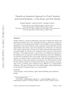 Towards an Integrated Approach to Crowd Analysis and Crowd Synthesis: a
  Case Study and First Results