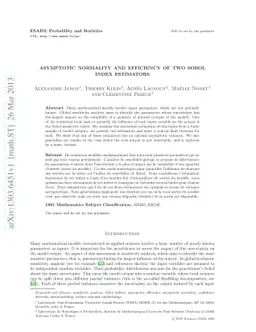Asymptotic normality and efficiency of two Sobol index estimators