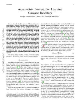 Asymmetric Pruning for Learning Cascade Detectors