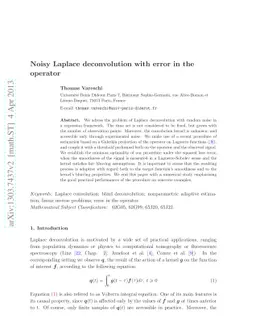 Noisy Laplace deconvolution with error in the operator