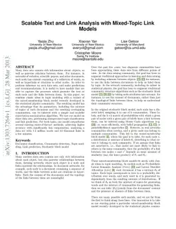 Scalable Text and Link Analysis with Mixed-Topic Link Models