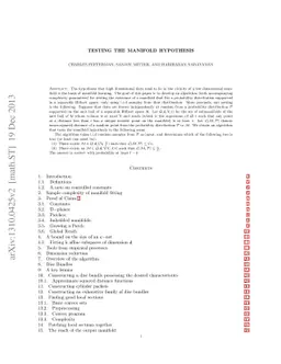 Testing the Manifold Hypothesis