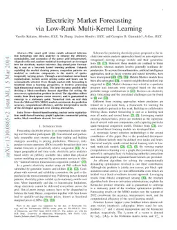 Electricity Market Forecasting via Low-Rank Multi-Kernel Learning