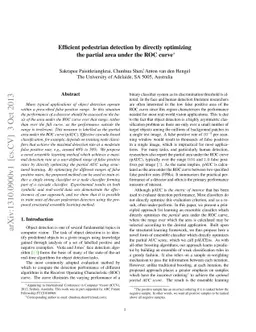 Efficient pedestrian detection by directly optimize the partial area
  under the ROC curve