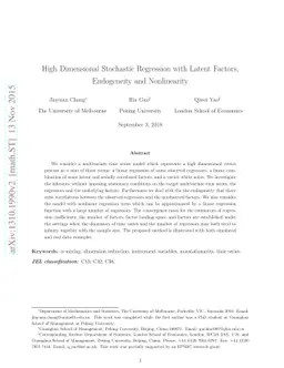 High dimensional stochastic regression with latent factors, endogeneity
  and nonlinearity