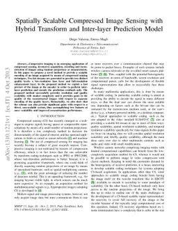 Spatially Scalable Compressed Image Sensing with Hybrid Transform and
  Inter-layer Prediction Model