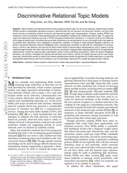 Discriminative Relational Topic Models