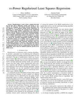 M-Power Regularized Least Squares Regression