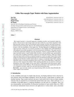 Gibbs Max-margin Topic Models with Data Augmentation