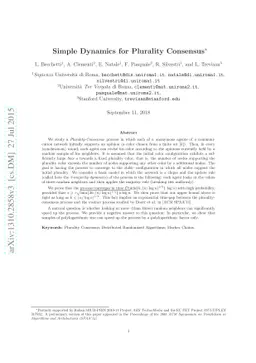 Simple Dynamics for Plurality Consensus