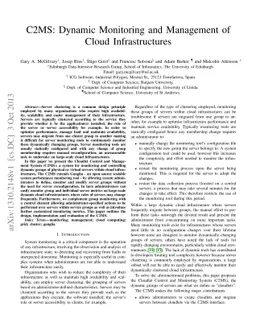 C2MS: Dynamic Monitoring and Management of Cloud Infrastructures