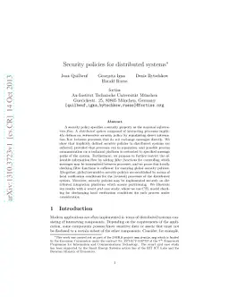 Security policies for distributed systems