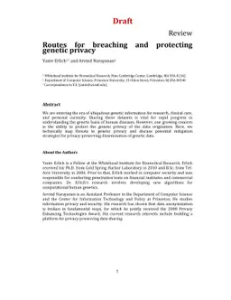 Routes for breaching and protecting genetic privacy