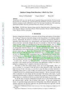 Quickest Change-Point Detection: A Bird's Eye View