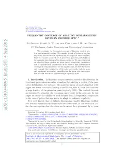 Frequentist coverage of adaptive nonparametric Bayesian credible sets