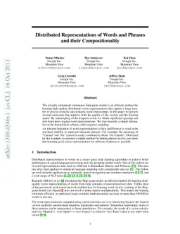 Distributed Representations of Words and Phrases and their
  Compositionality