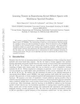 Learning Tensors in Reproducing Kernel Hilbert Spaces with Multilinear
  Spectral Penalties