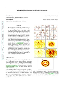 Fast Computation of Wasserstein Barycenters