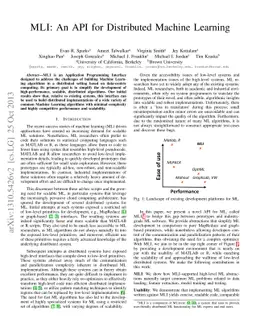 MLI: An API for Distributed Machine Learning