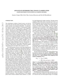 Advances in Hyperspectral Image Classification: Earth monitoring with
  statistical learning methods