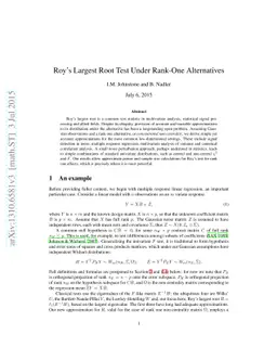 Roy's Largest Root Test Under Rank-One Alternatives