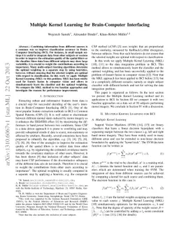 Multiple Kernel Learning for Brain-Computer Interfacing