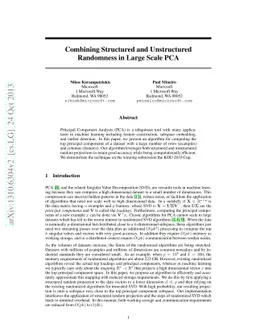 Combining Structured and Unstructured Randomness in Large Scale PCA